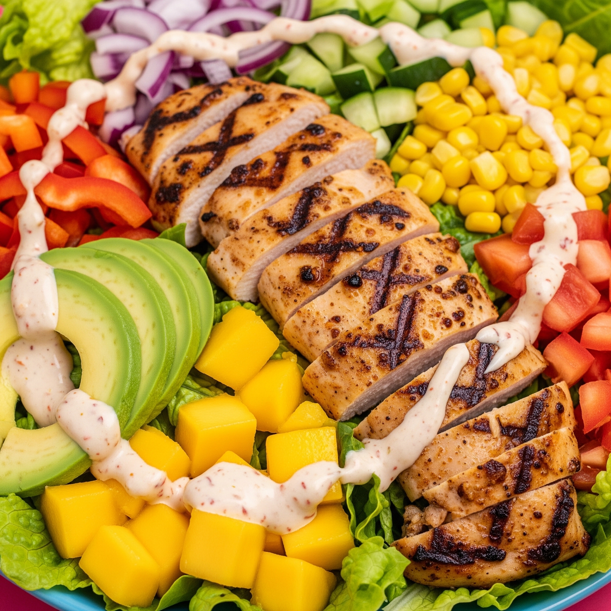 Home cooks, food enthusiasts, health-conscious individuals, those looking for unique salad recipes, people interested in flavorful and satisfying meals. Chipotle Chicken and Mango Cobb Salad